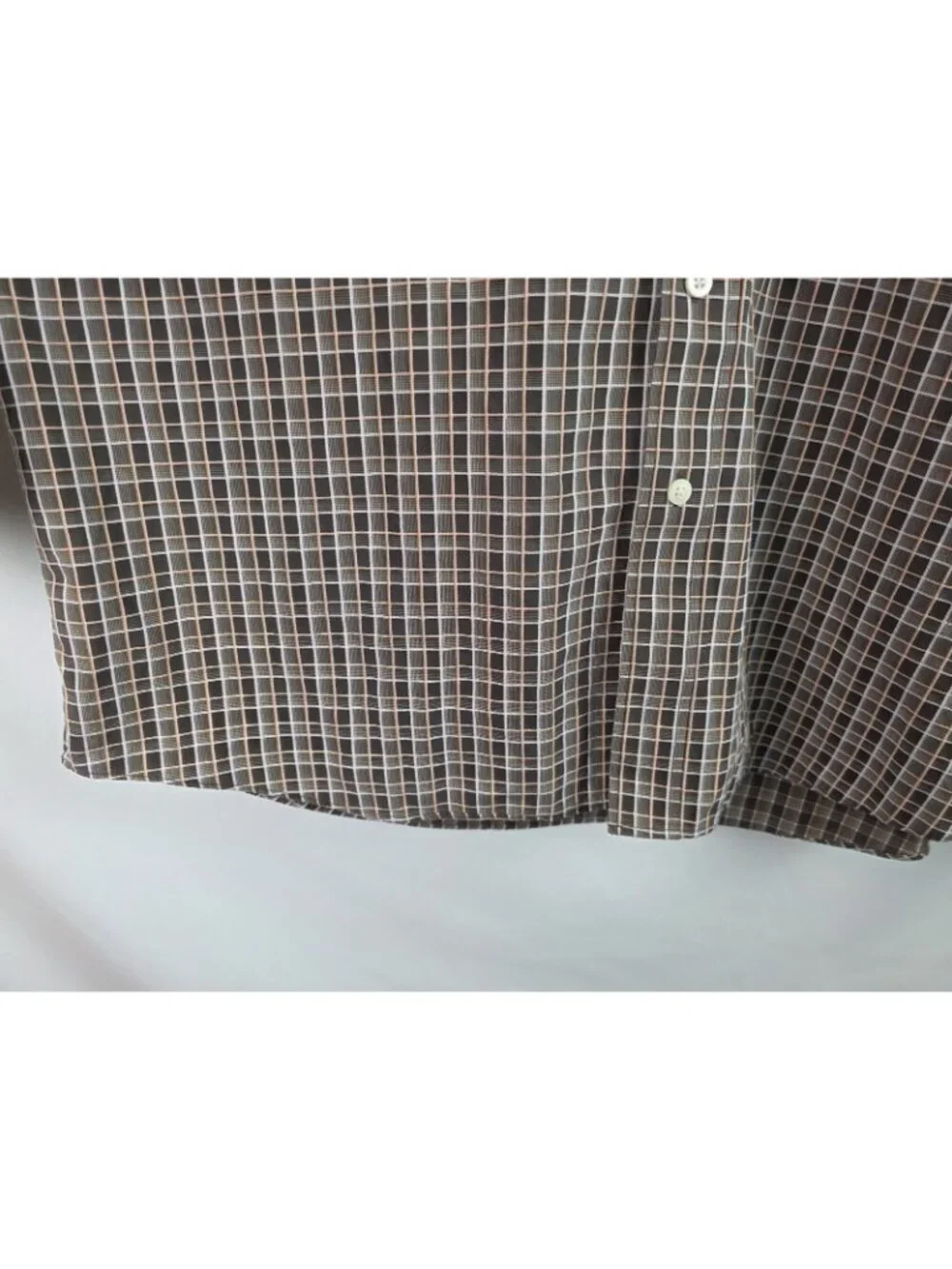 Alan Flusser Men's Shirt Size XL Brown Plaid Long Sleeve Button Down Top